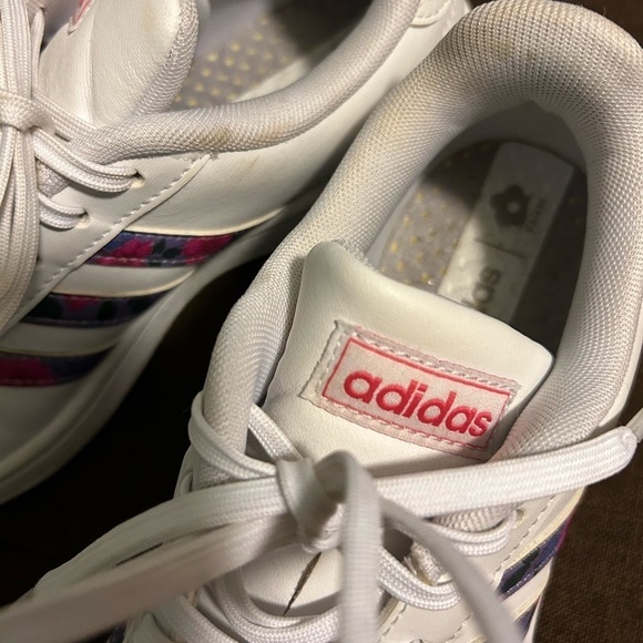 Farm Rio for Adidas Grand Court Leather Floral White Pink Women's Size 6 - Picture 5 of 8